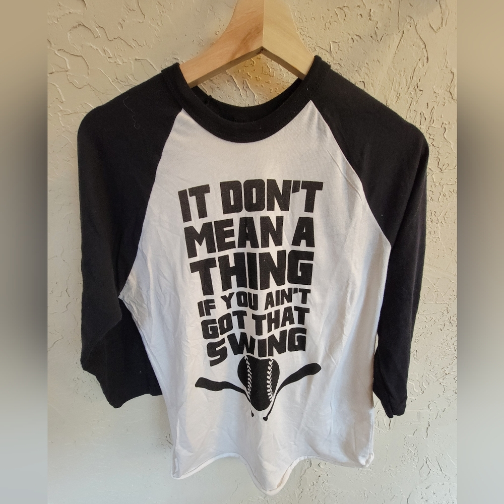 Graphic long sleeve tee, baseball